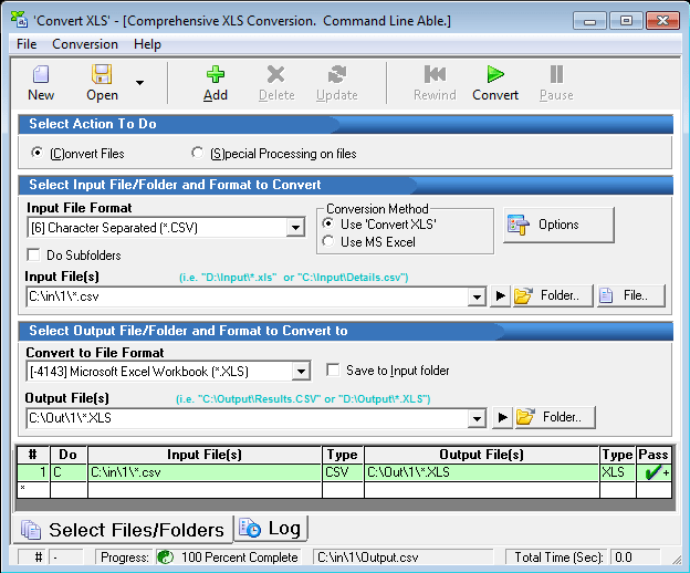 Convert to/from Excel, CSV, TXT. Batch able.