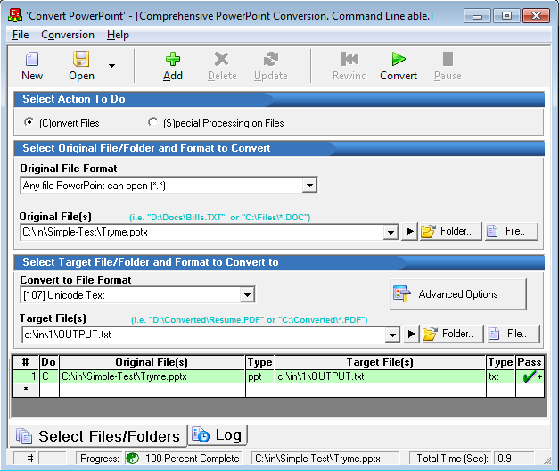 'Convert PowerPoint' new user interface.